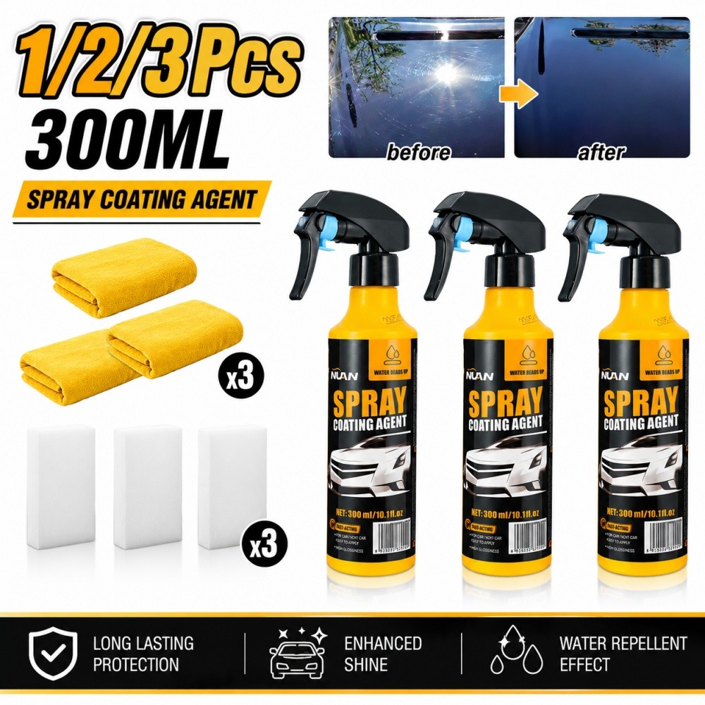 1/2/3Pack 300ml Car Coating Spray Car Paint Spray Coating Agent Antifouling US