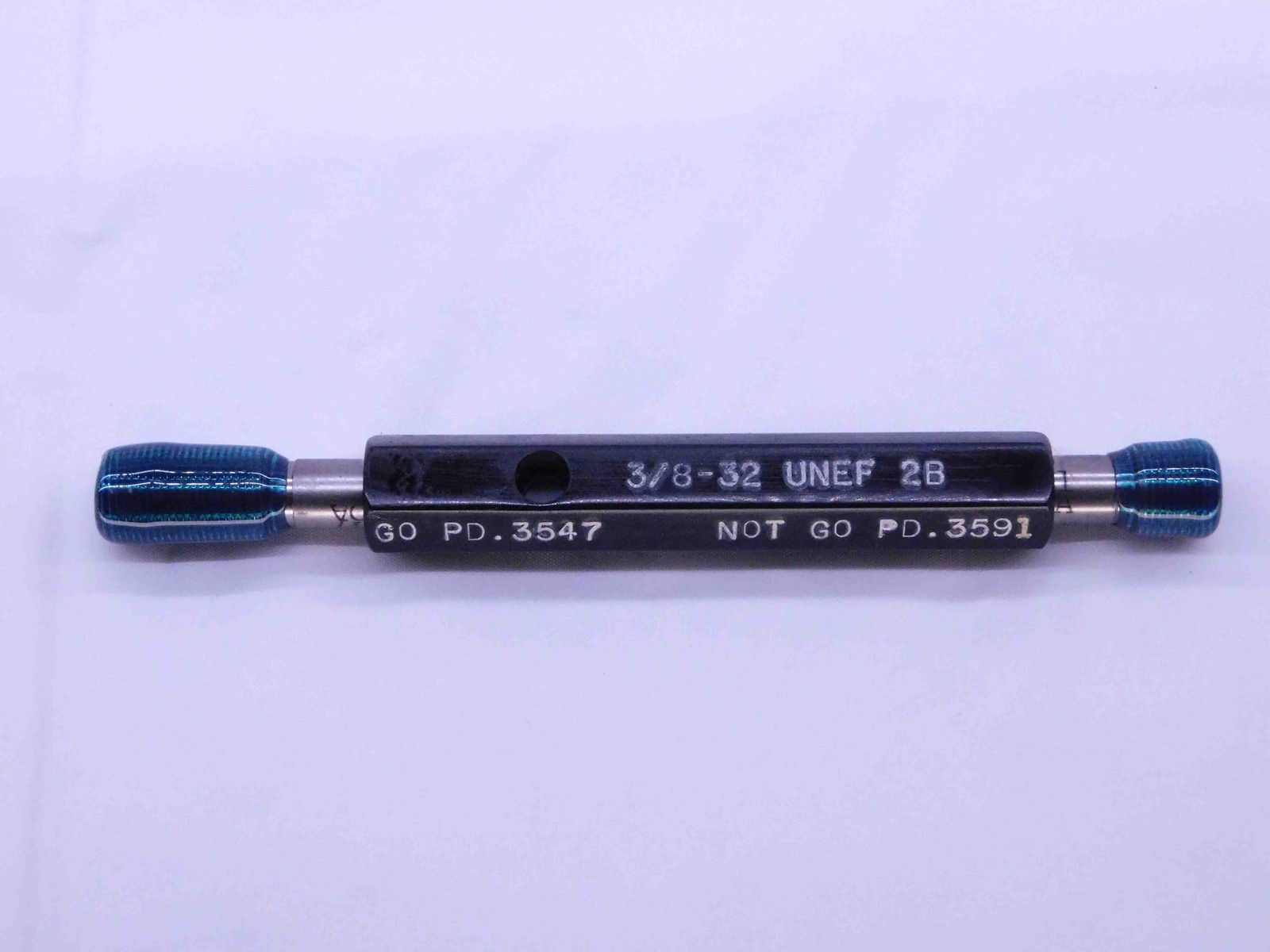 3/8 32 UNEF 2B THREAD PLUG GAGE .375 .3750 GO NO GO P.D.'S = .3547 & .3591 CHECK