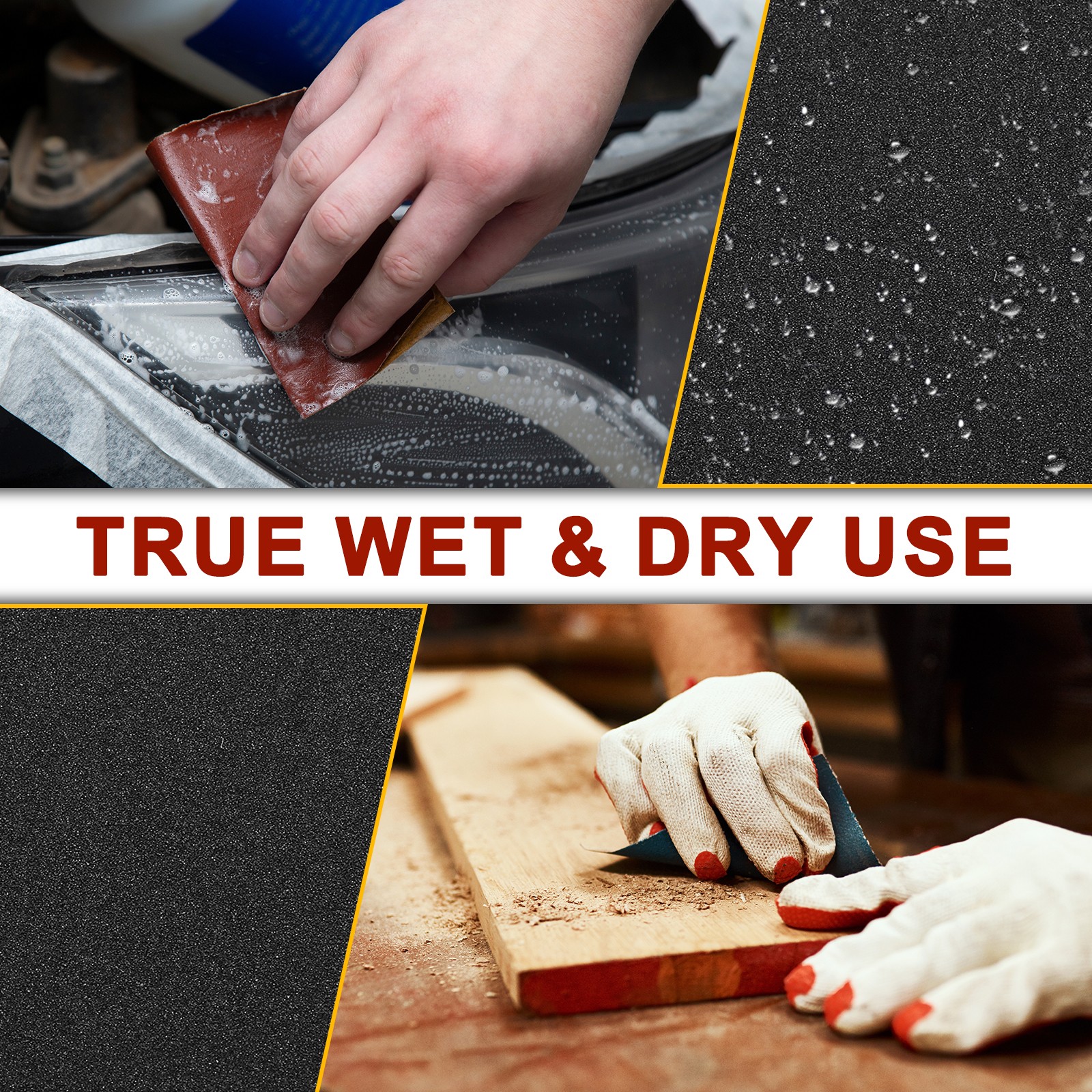 Sandpapers (9" x 11"/229mm x 279mm) 10 Sheet, 120 Grit Wet Dry Sand Paper
