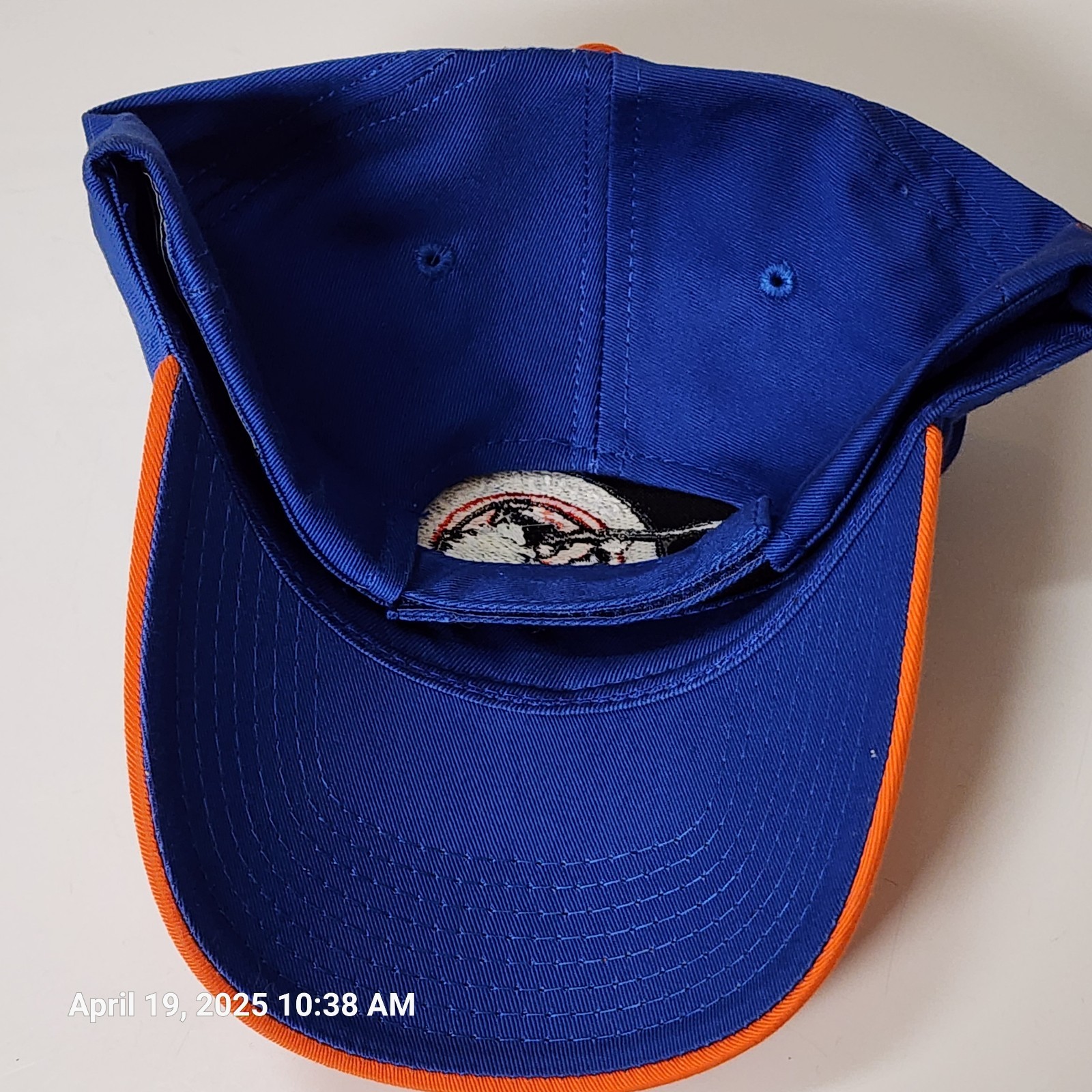 Scholastic Clay Target Program Hat Cap Orange Bill Royal Blue Hook Loop New
