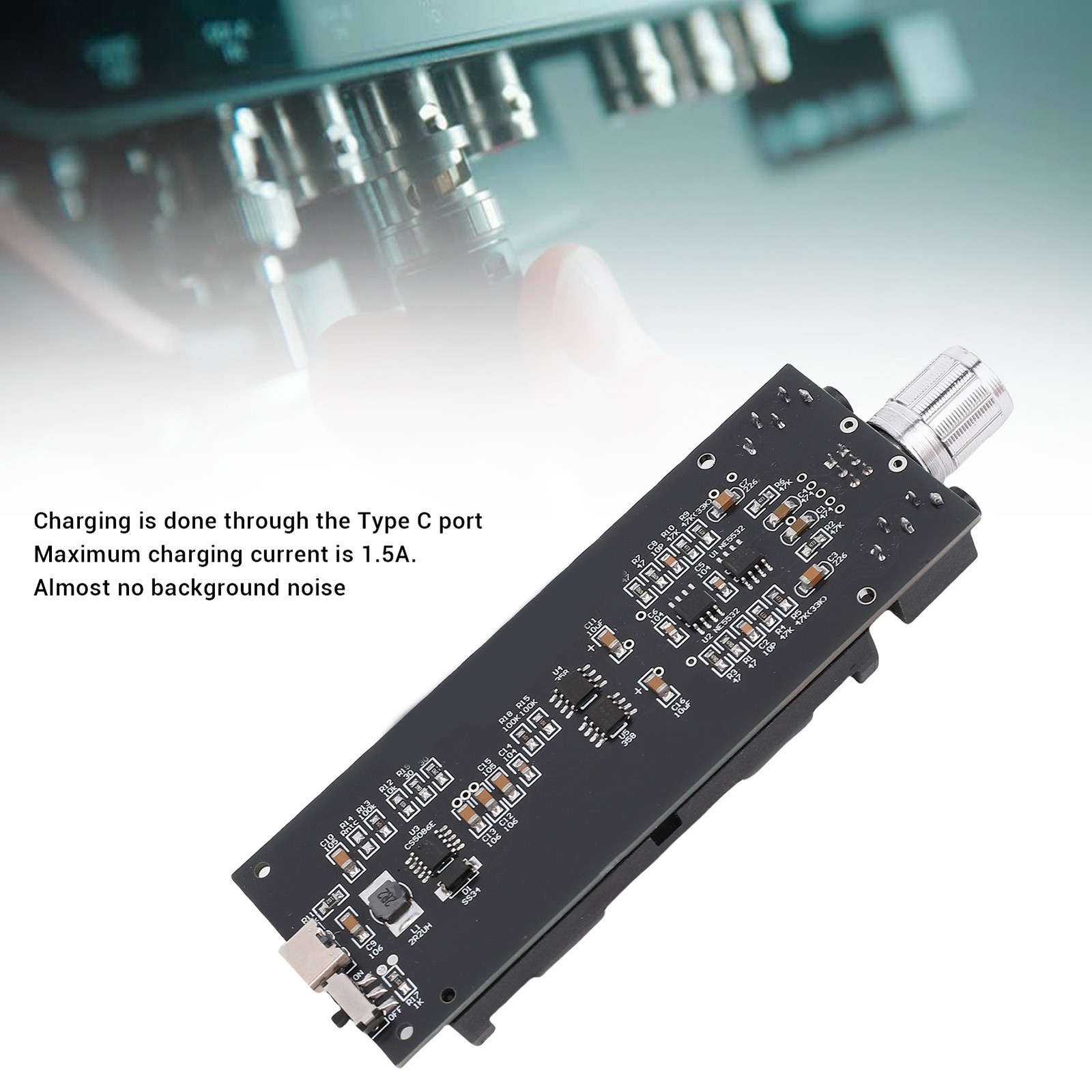 47HiFi NE5532 Headphone Amplifier Board PCB Rechargeable Earphone Amp Module 2A