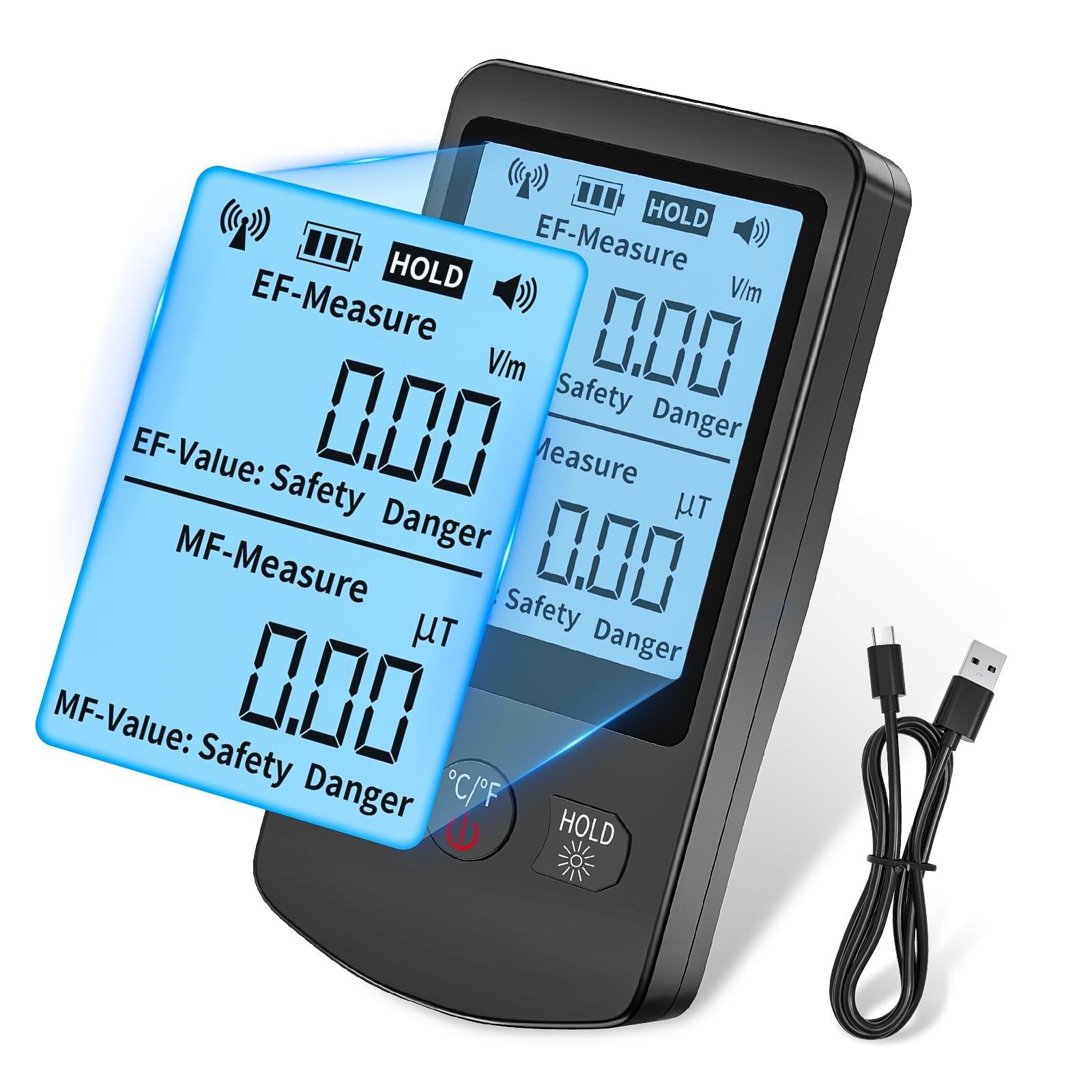 COLOR TREE EMF Meter Rechargeable Electromagnetic Field Upgrated 3-in-1...