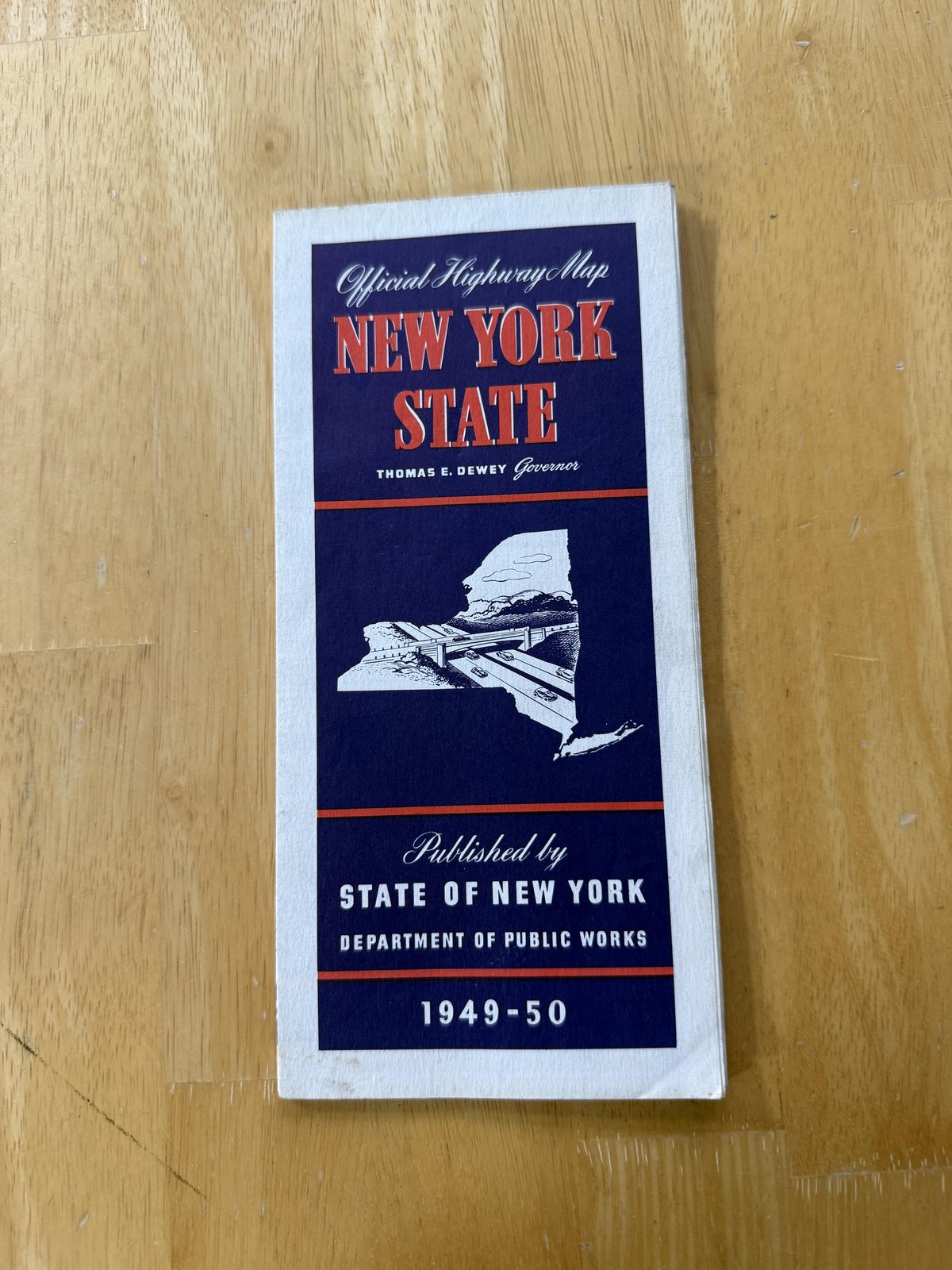 Vintage 1949-50 New York State Official Highway Road Map Folded Brochure USA