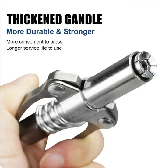 Grease Gun Coupler Double Handle High Pressure Quick Release Lock Oil Nozzles