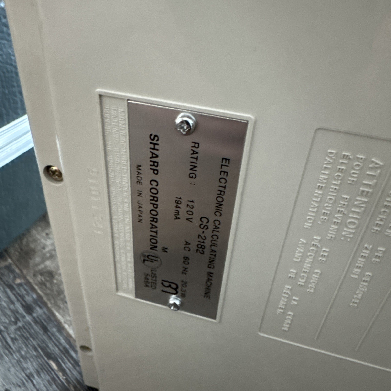 Sharp Compet CS-2182 Print Display Calculator 1979 HARD CASE, KEYS,