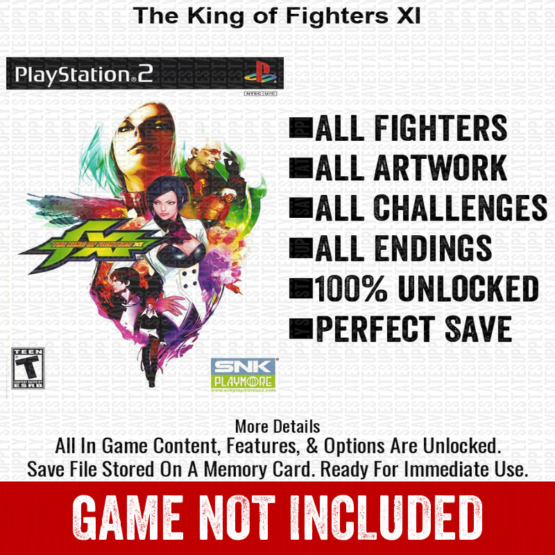 The King of Fighters XI 100% PS2 Memory Card All CHEATS ITEMS