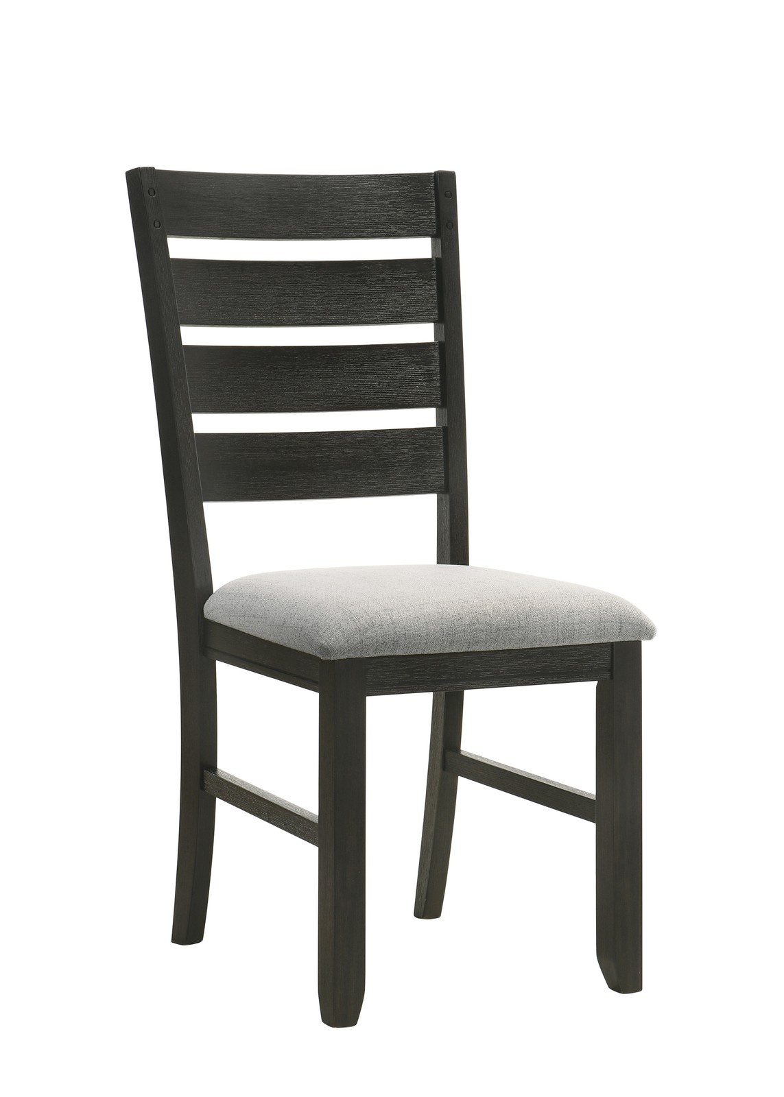 Contemporary Dining Chairs Set of 2 Wheat Charcoal Finish Solid Wood Fabric Cu