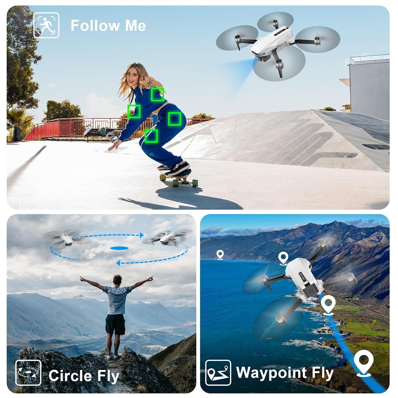 BLINORY HK55 GPS Drone with 2K Camera, Foldable Quadcopter, Auto Return