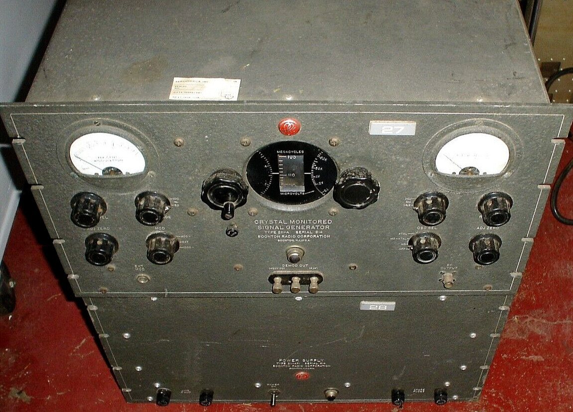 Boonton Radio Crystal Monitored Signal Generator 211-A with Power Supply 211-API