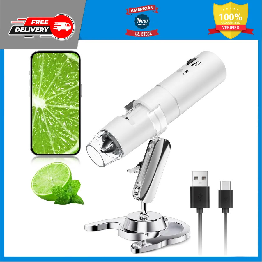 Wireless Digital Microscope 50X-1000X WiFi Handheld Camera with Adjustable Stand