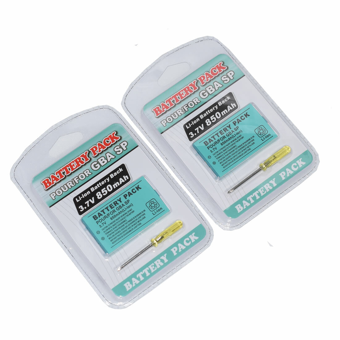 2pcs Rechargeable Battery For Nintendo Game Boy Advance SP Systems + Screwdriver