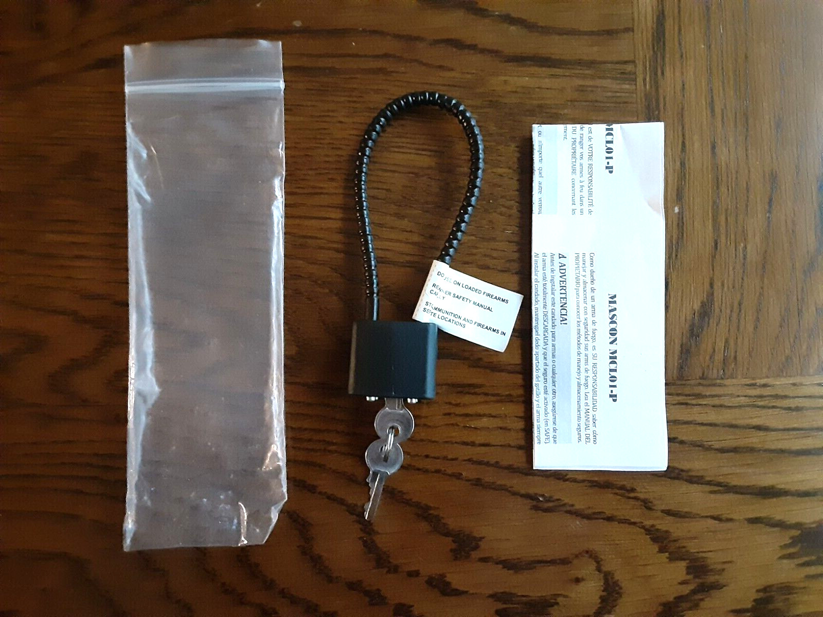 Mascon MCL01-P Firearms Gun Lock and 2 Keys New (H)