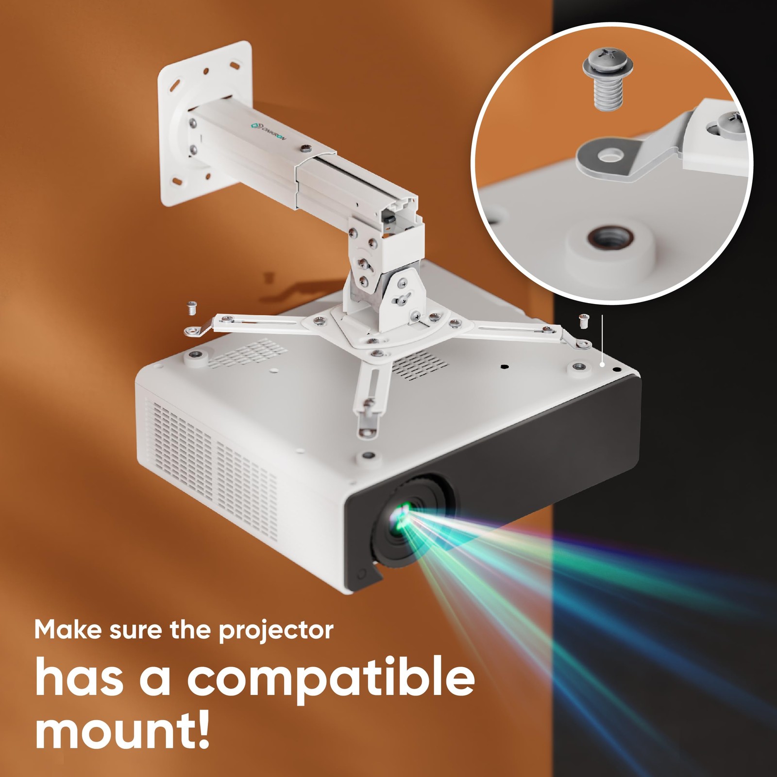 Projector Ceiling Mount, 22 lbs Load Capacity, Height Adjustable Projector Mo...