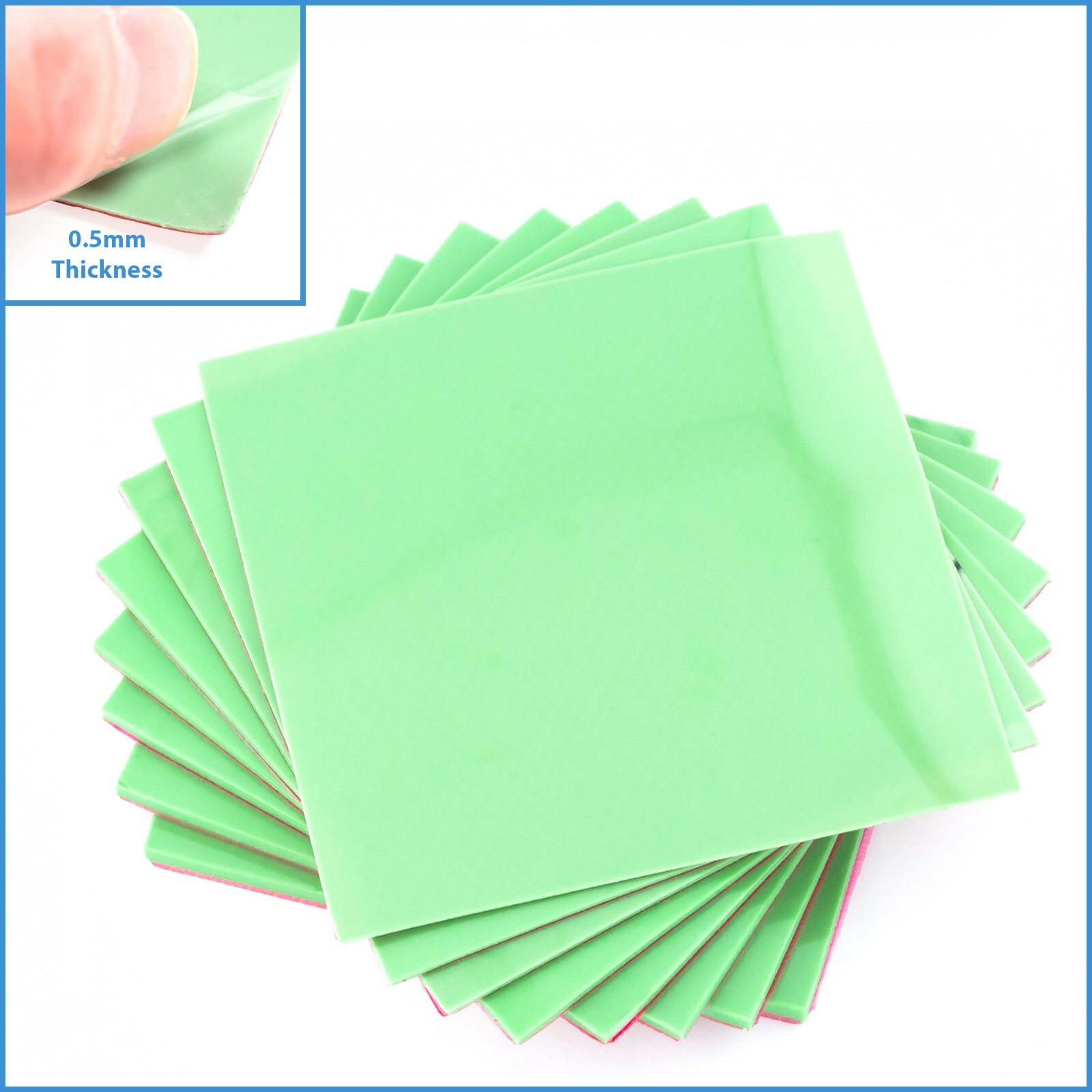 1pc Green 100x 100x 0.5mm Silicone Thermal Pad Sheet Computer CPU VGA Heatsink