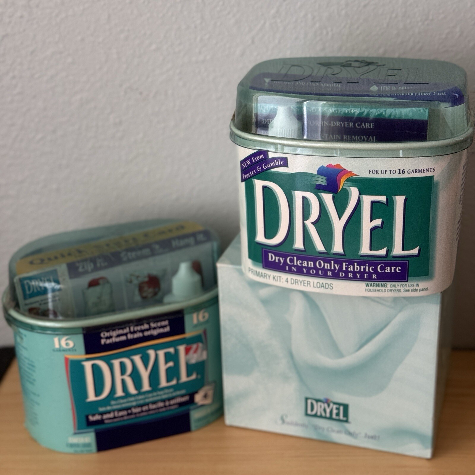 Vtg New Lot 90s Y2K Dryel Starter Kit Dry Cleaning Supplies For Dryer Prop Stock
