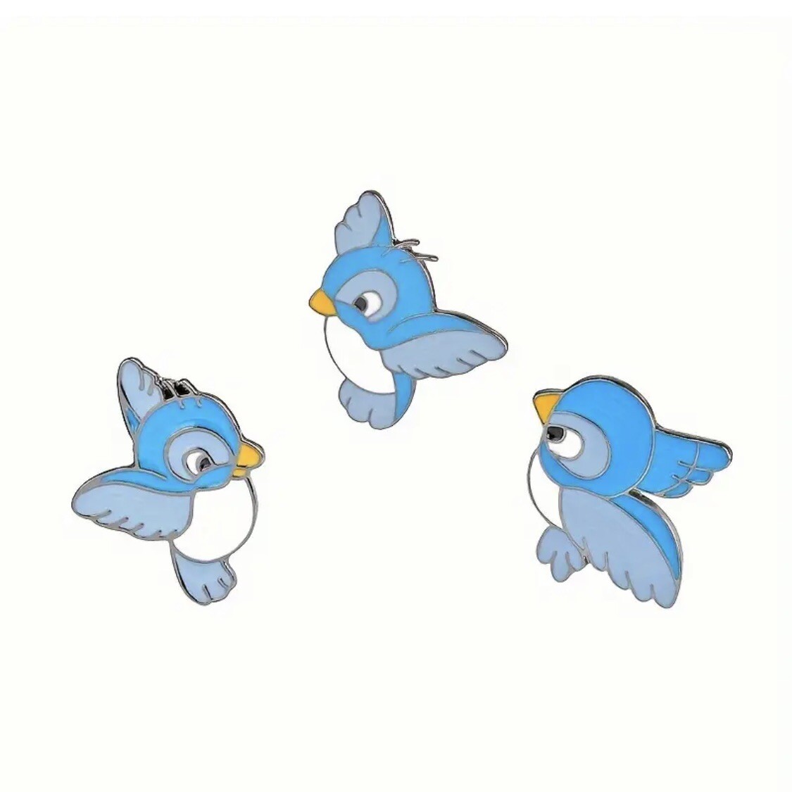Fantasy Pin - Blue Birds Set Of 3, Cinderella Snow White Princess Disney Friends