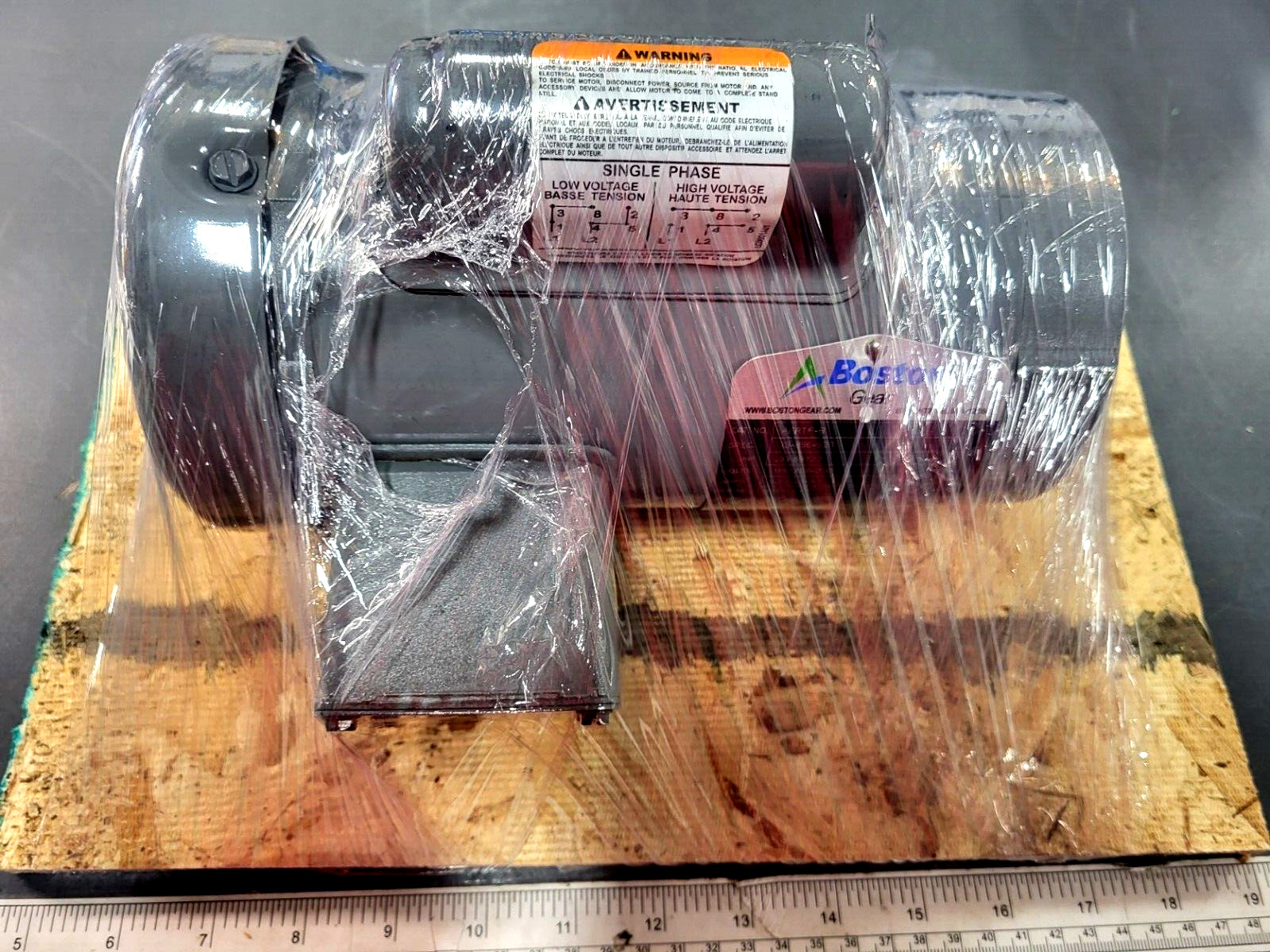 BOSTON GEAR AERTF-B, AC MOTOR, 1/3HP, 115/230 VAC, SINGLE PHASE, 1800RPM, 0254E
