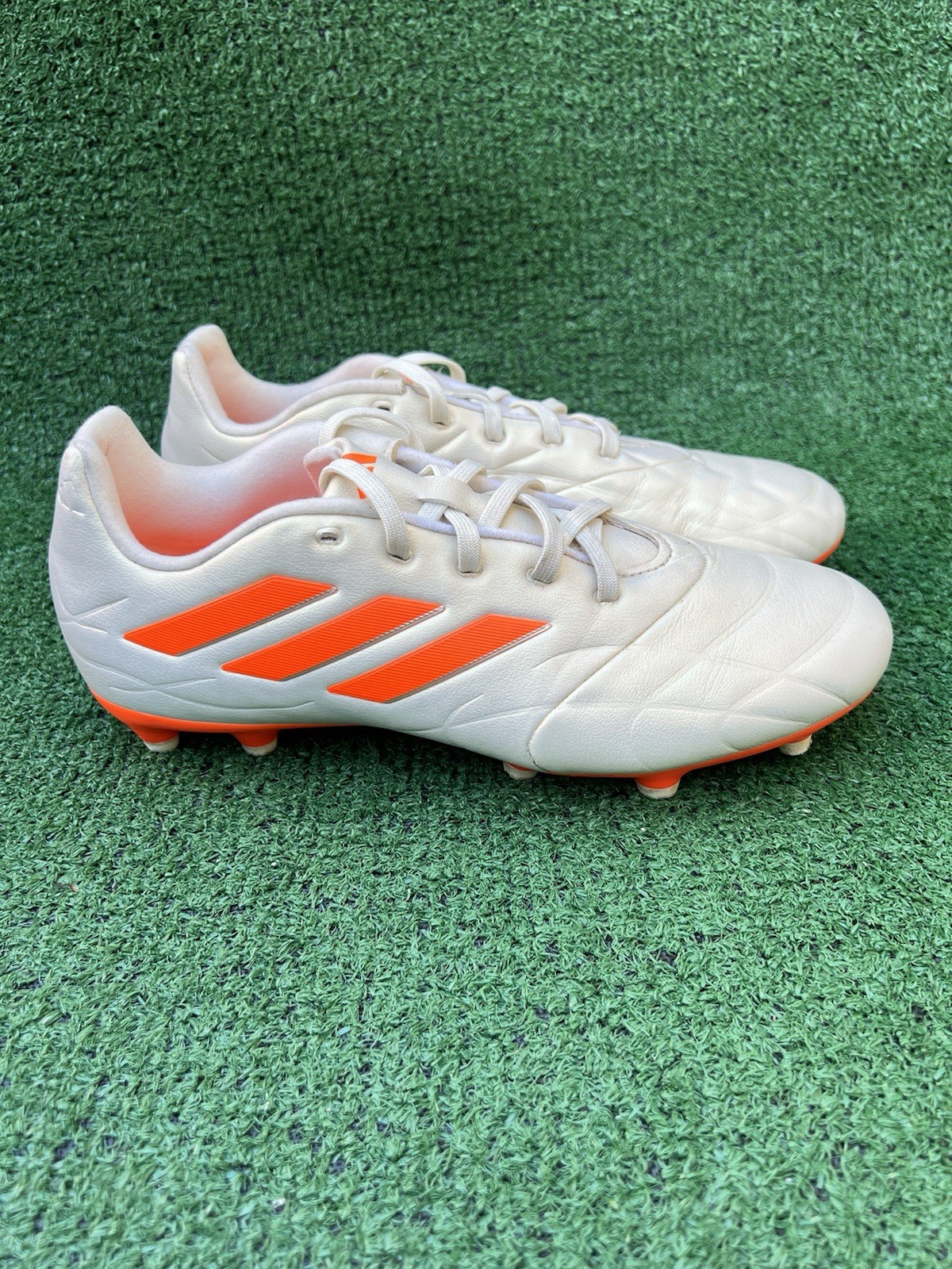 Adidas Copa Pure.3 Firm Ground Off White Orange Soccer HQ8941 Men’s Size 7.5
