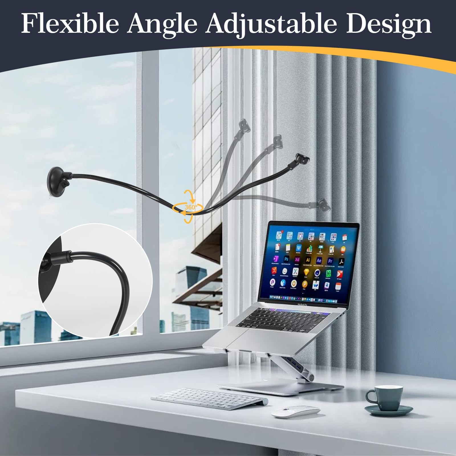Office Desk Shade Adjustable Cubicle Blinds Laptop Sun Light Glare Blocker