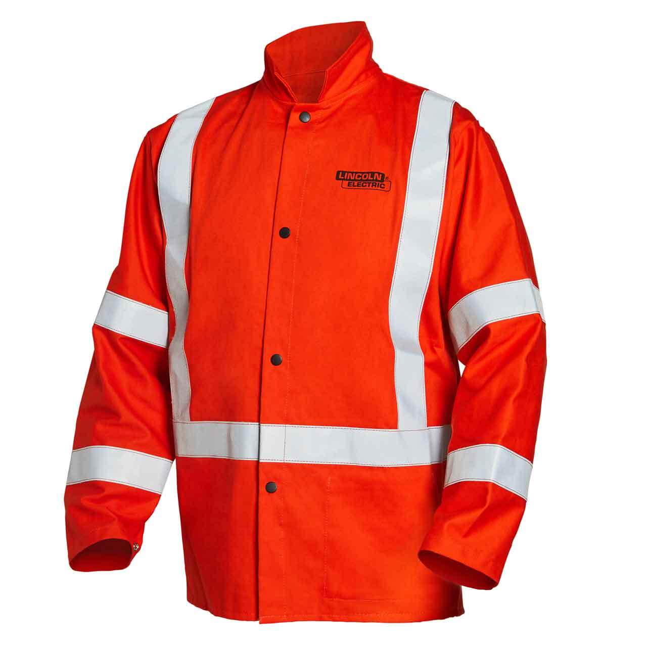 Lincoln K4692 High Visibility FR Orange Jacket with Reflective Stripes, Large