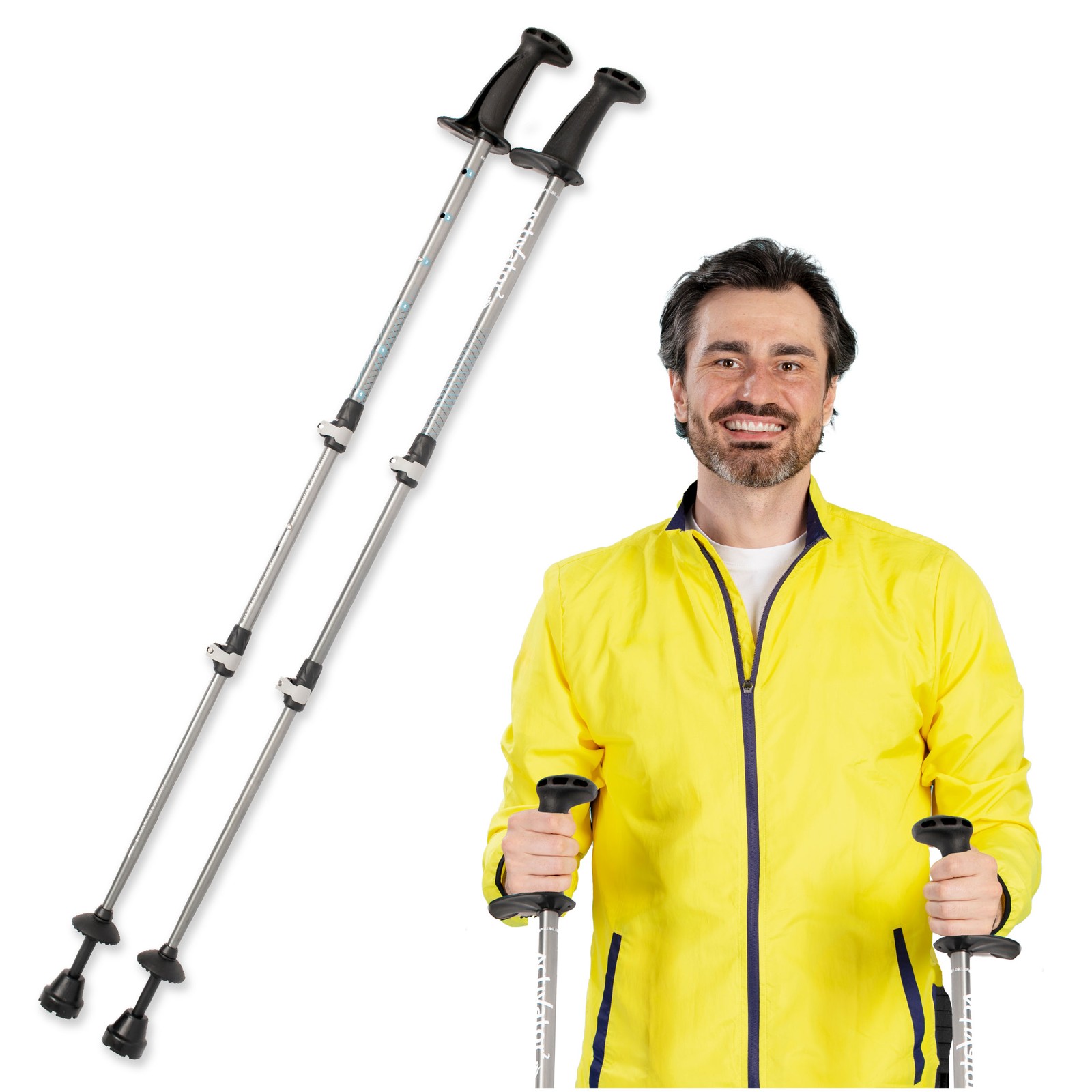 Urban Poling ACTIVATOR2®, Dark Gray/Cyan, 1 Pair – For Users Up to 6’4"