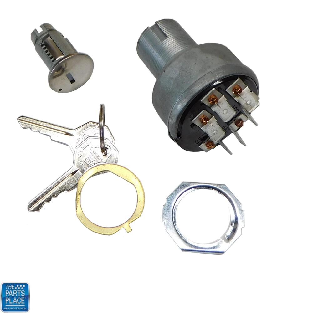 1966-67 Pontiac GTO / LeMans Ignition Switch With Key Tumbler - 6 Prong
