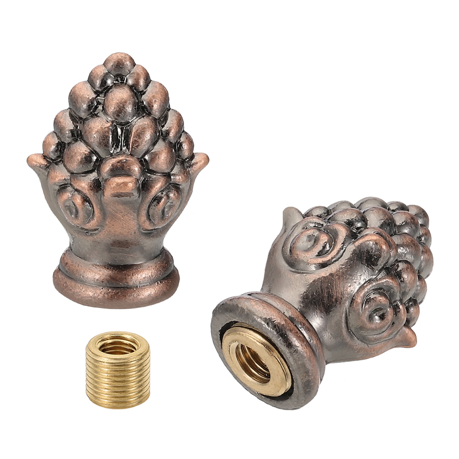 2 Sets 30x20mm Red Bronze Lamp Finials Caps Knob Lamp Shade Decoration