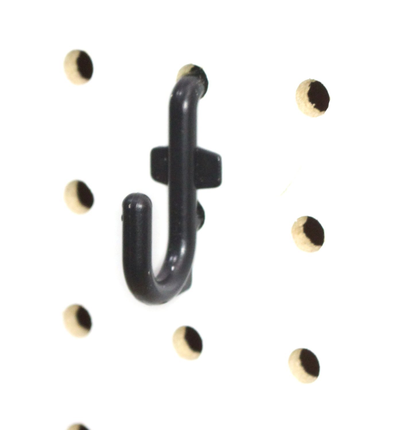 Plastic Black Peg Board Hook Kit Storage 25 Pack J Hook PEGBOARD NOT INCLUDED