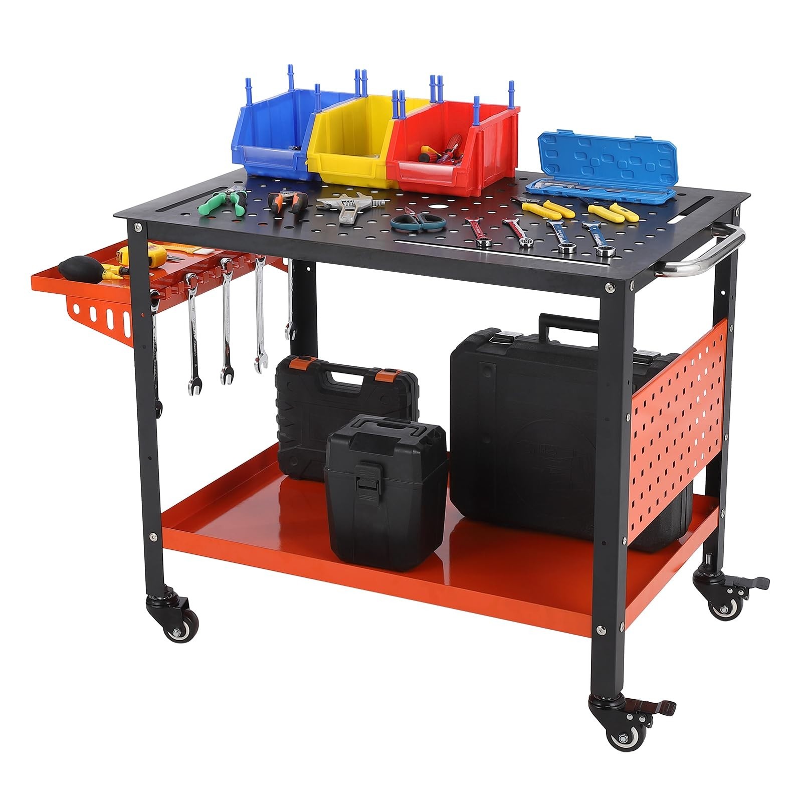 Heavy Duty Welding Table with Wheels 36"X24" Welding Workbench Table Cart