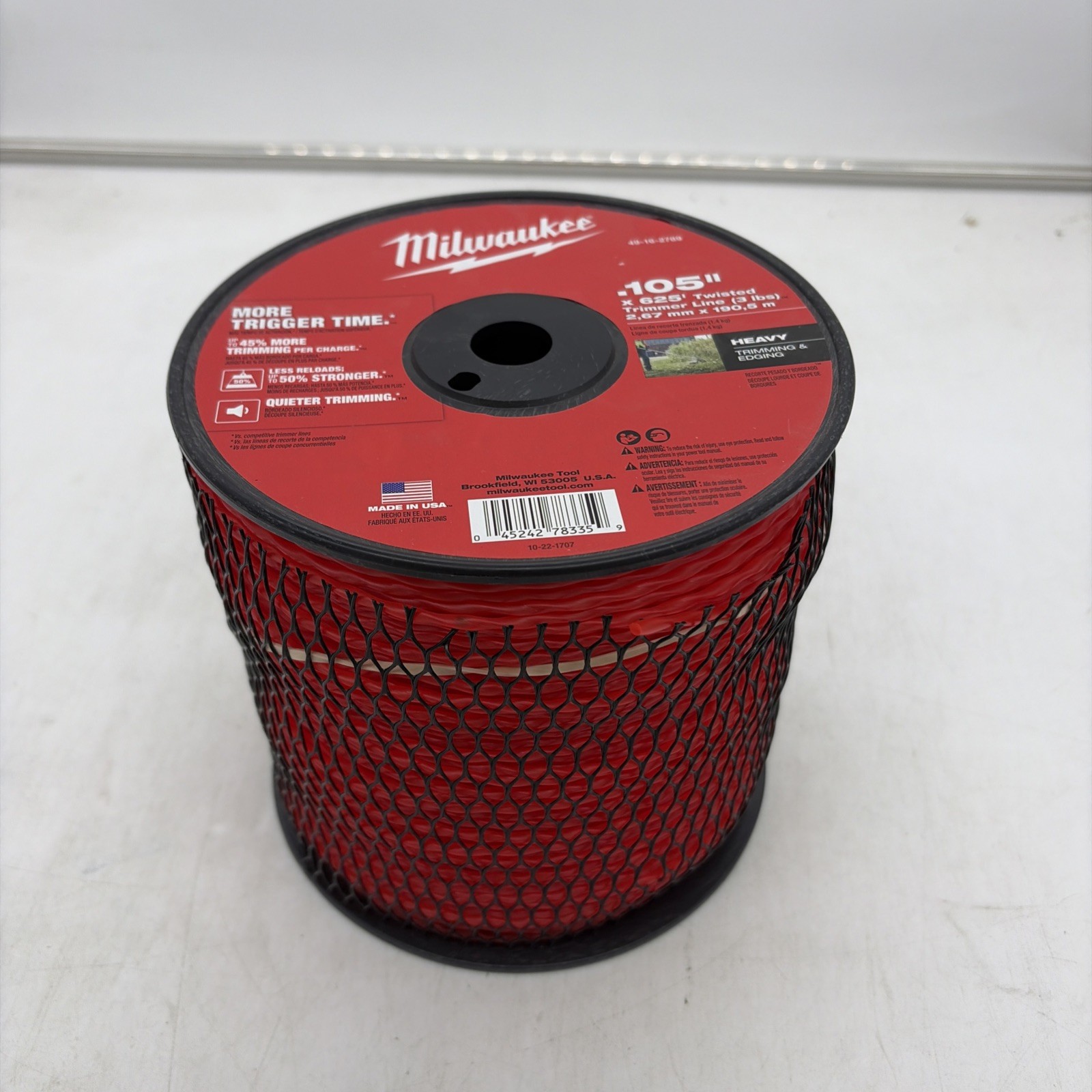 Milwaukee 49-16-2789 .105" x 625' High Grade Trimmer Line w/ Twisted Design