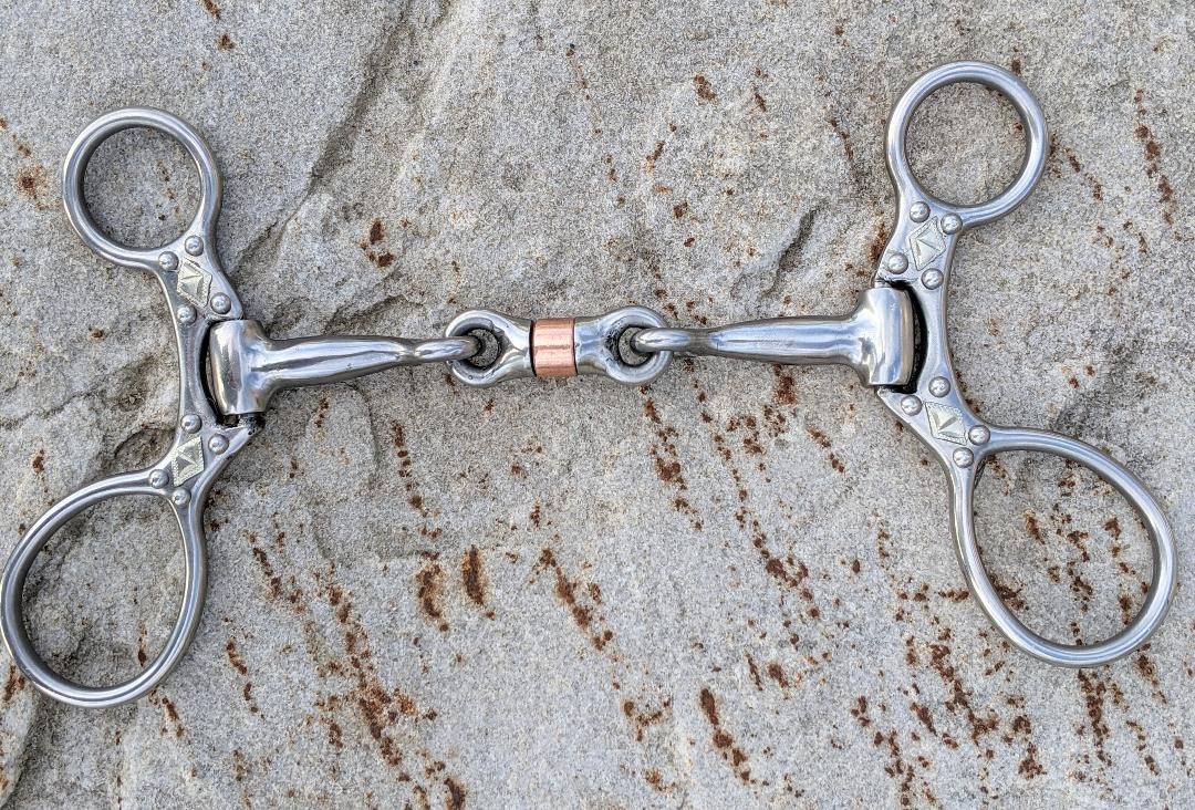 New Engraved Smooth Dogbone Bit.  Western Horse Tack