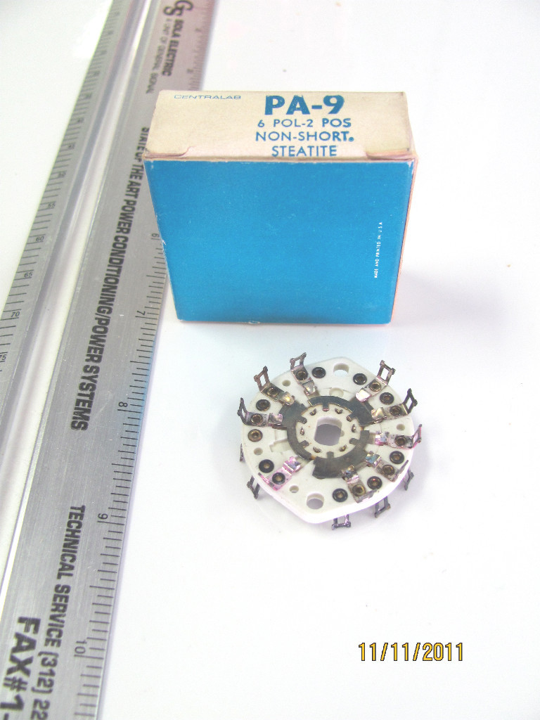 Electroswitch D4C-9, 6 Pole 2 Position Rotary Switch Section NOS Centralab PA9