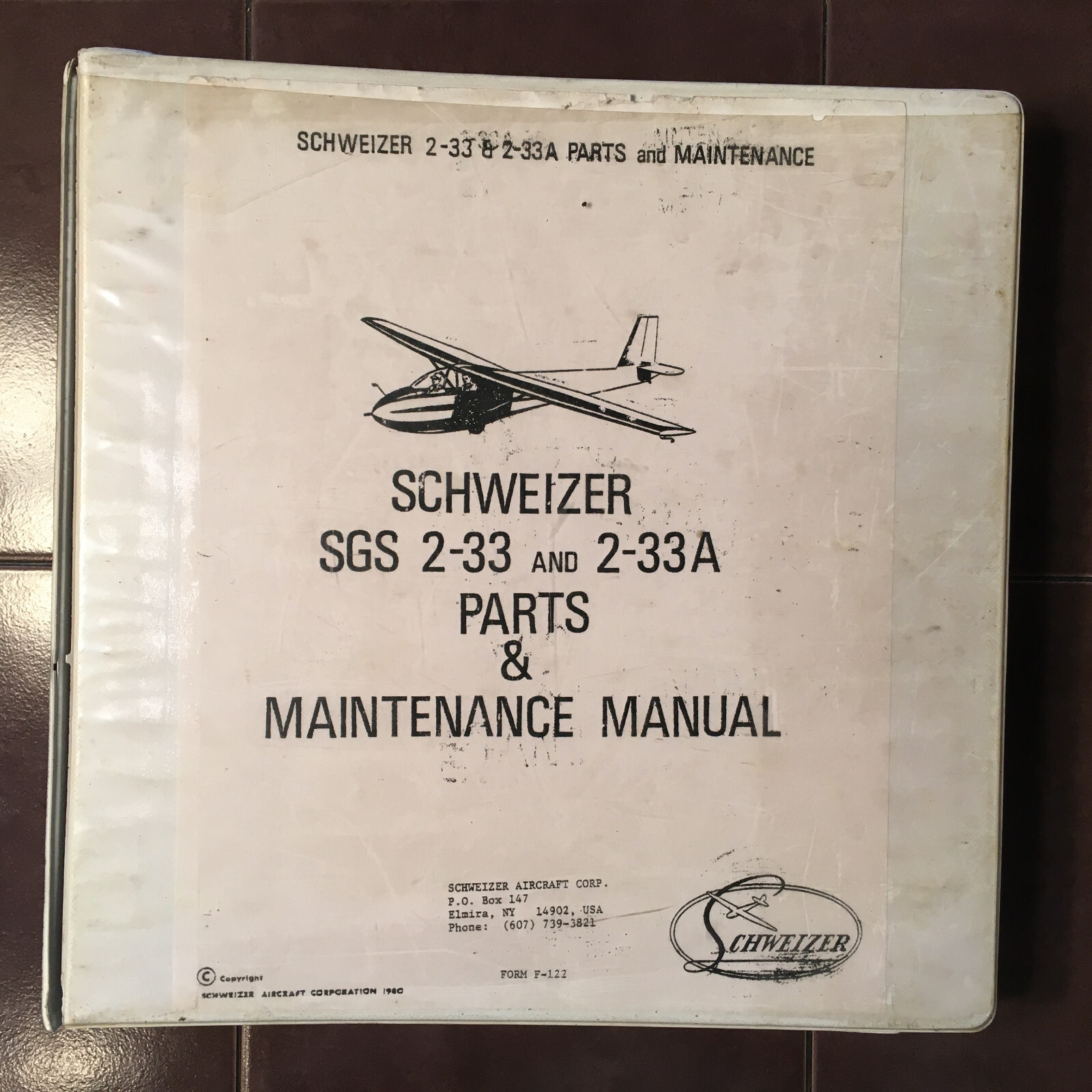 Schweizer Glider SGS 2-33 and 2-33A Parts and Maintenance Manual