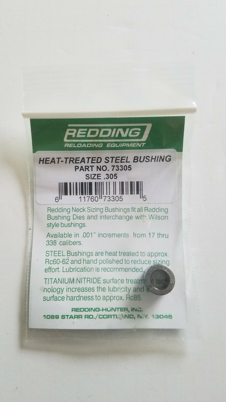 73305 REDDING HEAT TREATED STEEL .305 NECK SIZE BUSHING - BRAND NEW - FREE SHIP