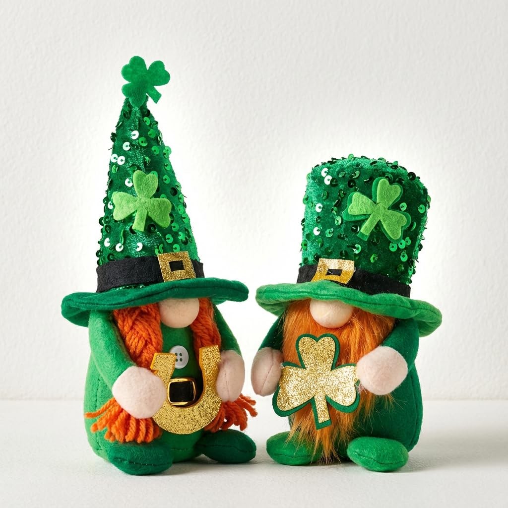 BVXVCB St. Patrick's Day Leprechaun Gnome Plush Decor - Irish Holiday Decoration
