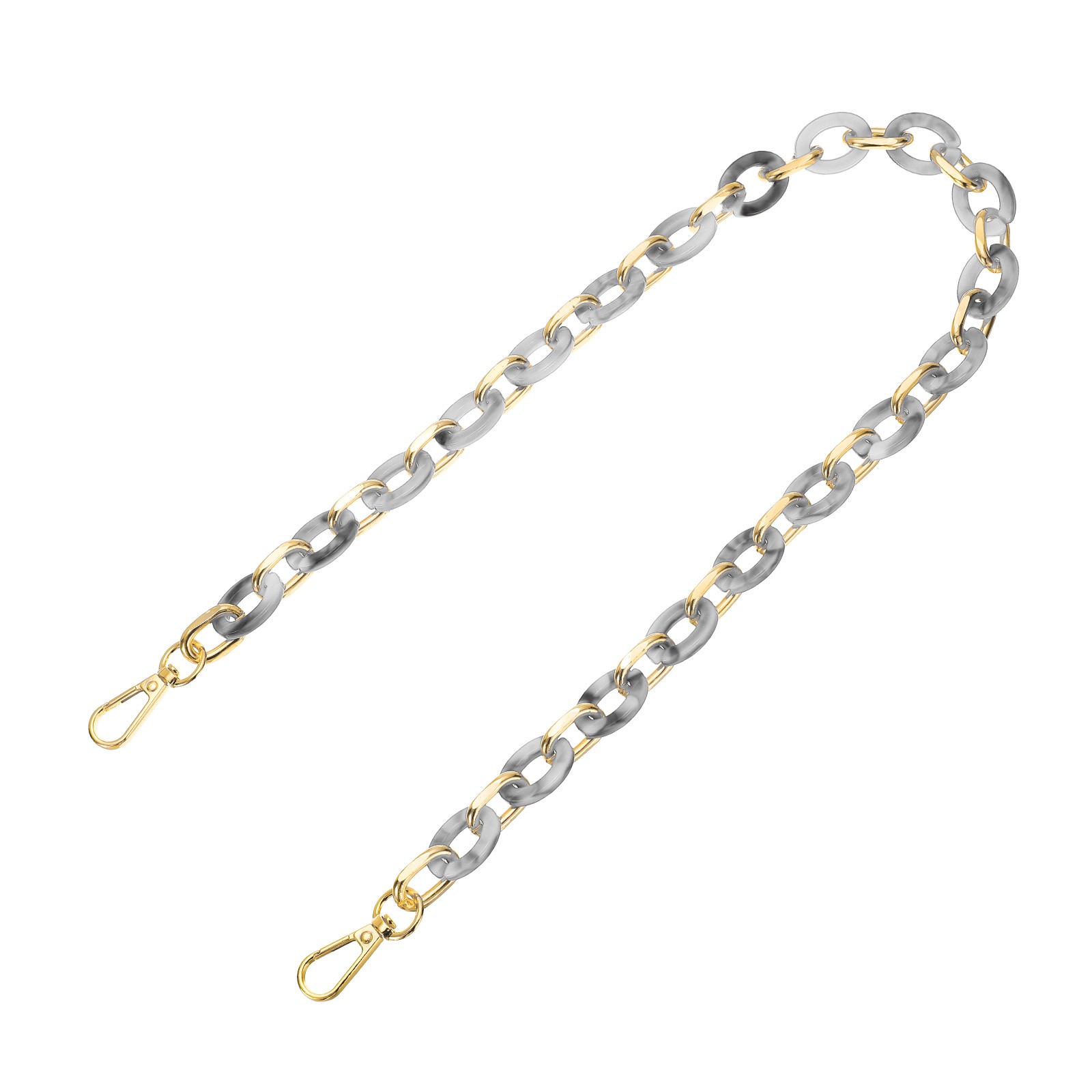24 Inch Acrylic Chain Purse Strap Replacement Luxury Handbag Strap, White Black