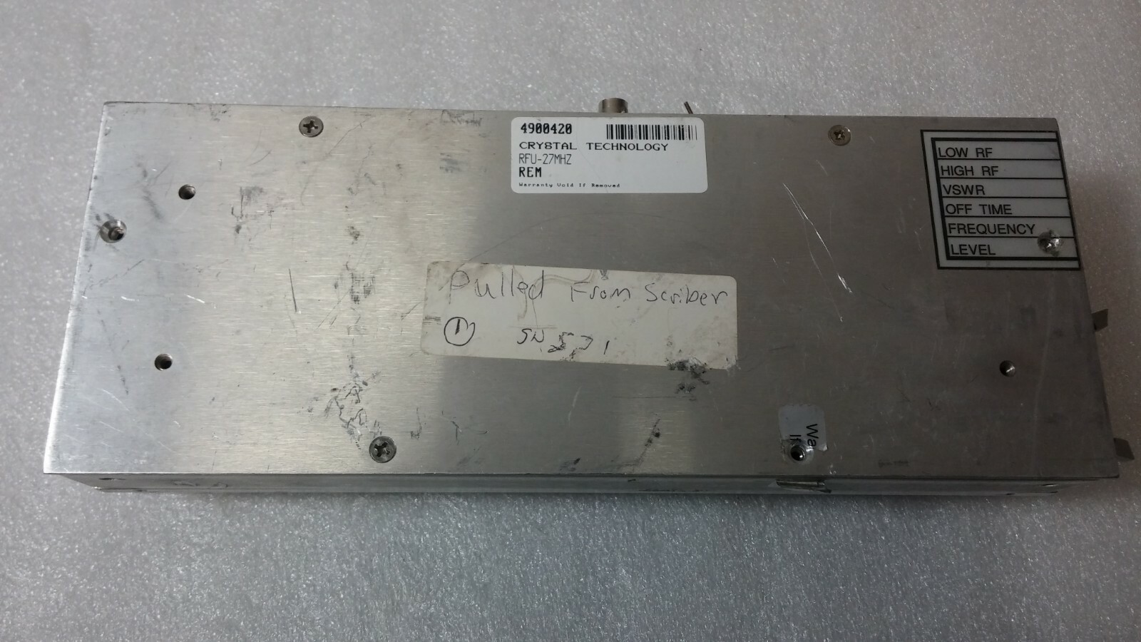 Crystal Technology RFU 27MHZ Generator Assy.