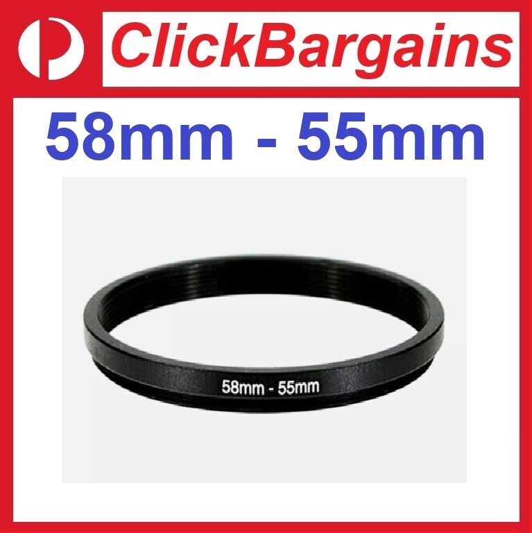 58mm to 55mm Step Down Metal Camera Lens Filter Adapter Ring / Stepping 58-55 mm