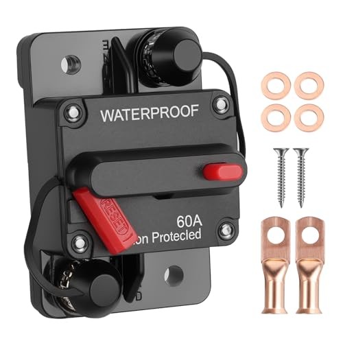 60 Amp Marine Circuit Breaker Switch for Trolling Motor Battery Box, Premium