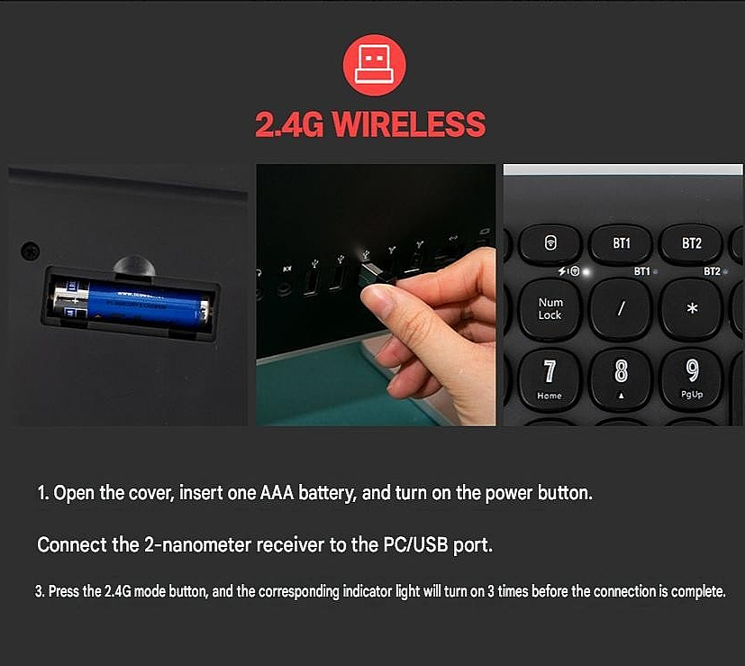 Universal Jurassic Park Wireless Keyboard Bluetooth Multi-Pairing Royche