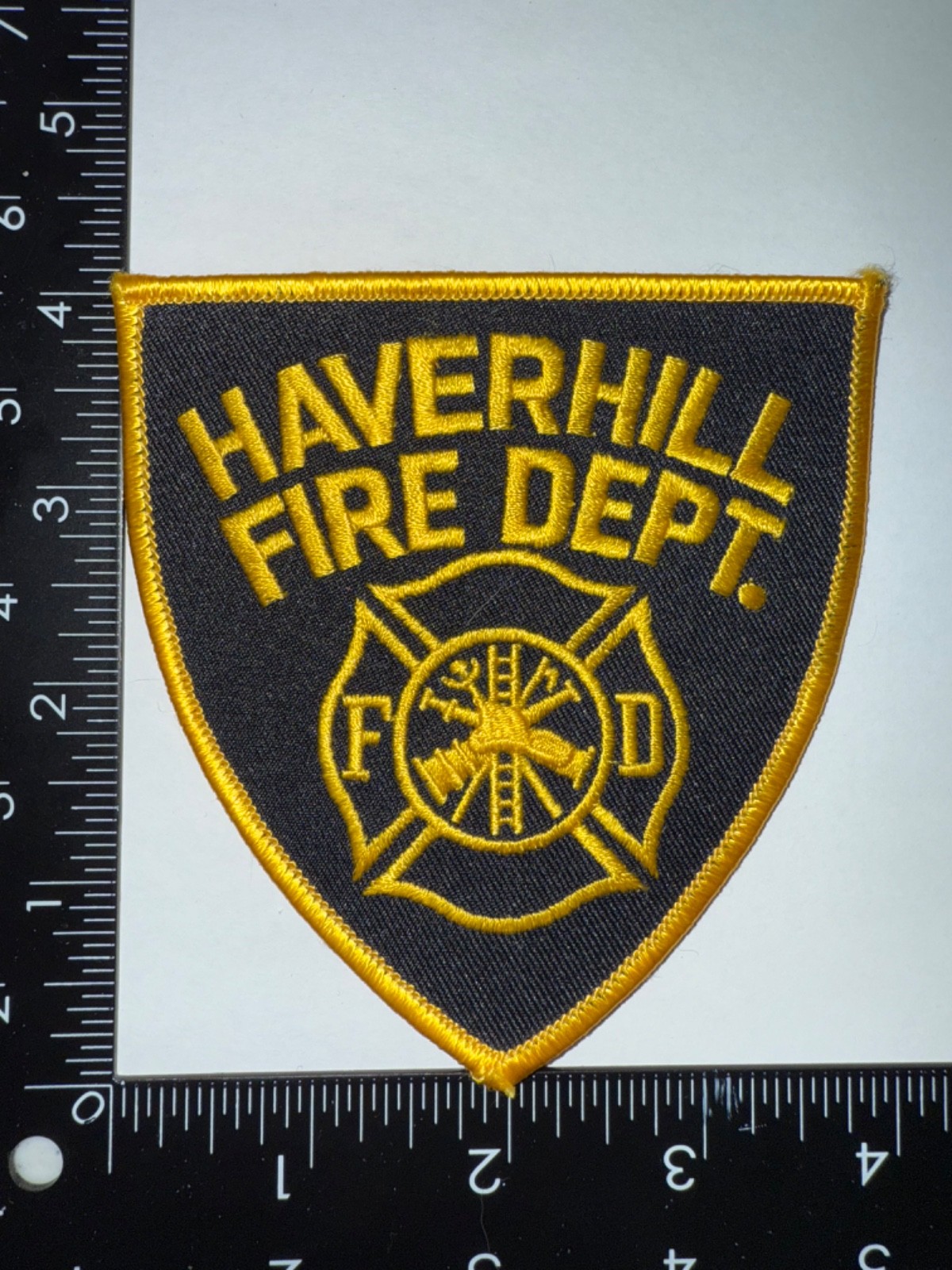 Haverhill Massachusetts MA Fire Department Shoulder Patch Obsolete Embroidered