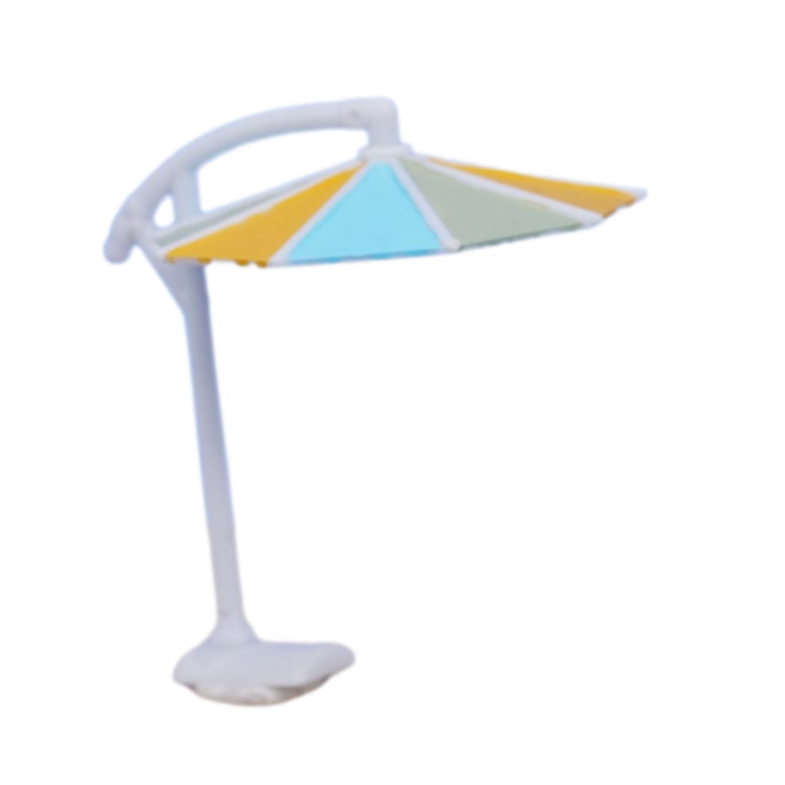 1:64 Scale Miniature Beach Umbrella Tiny Scene Parasol Desk Decoration Realistic