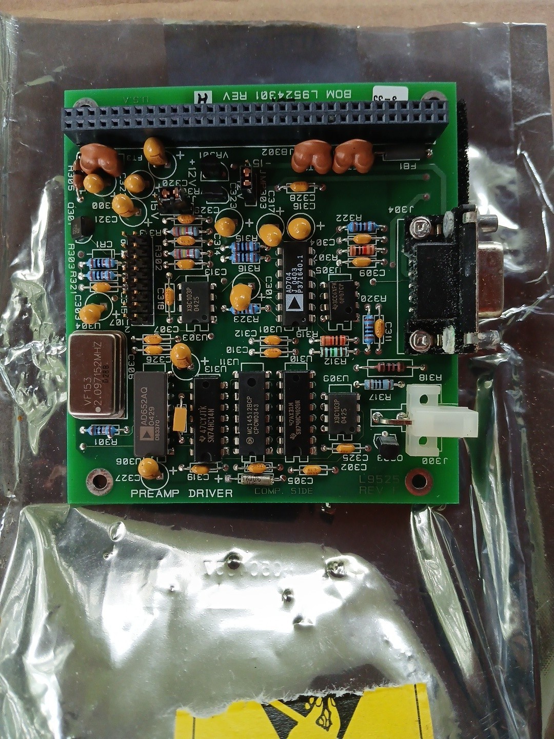 Varian Preamp Driver Board BOM L9524301 Rev H PCB L9525 Rev F Leak Detector