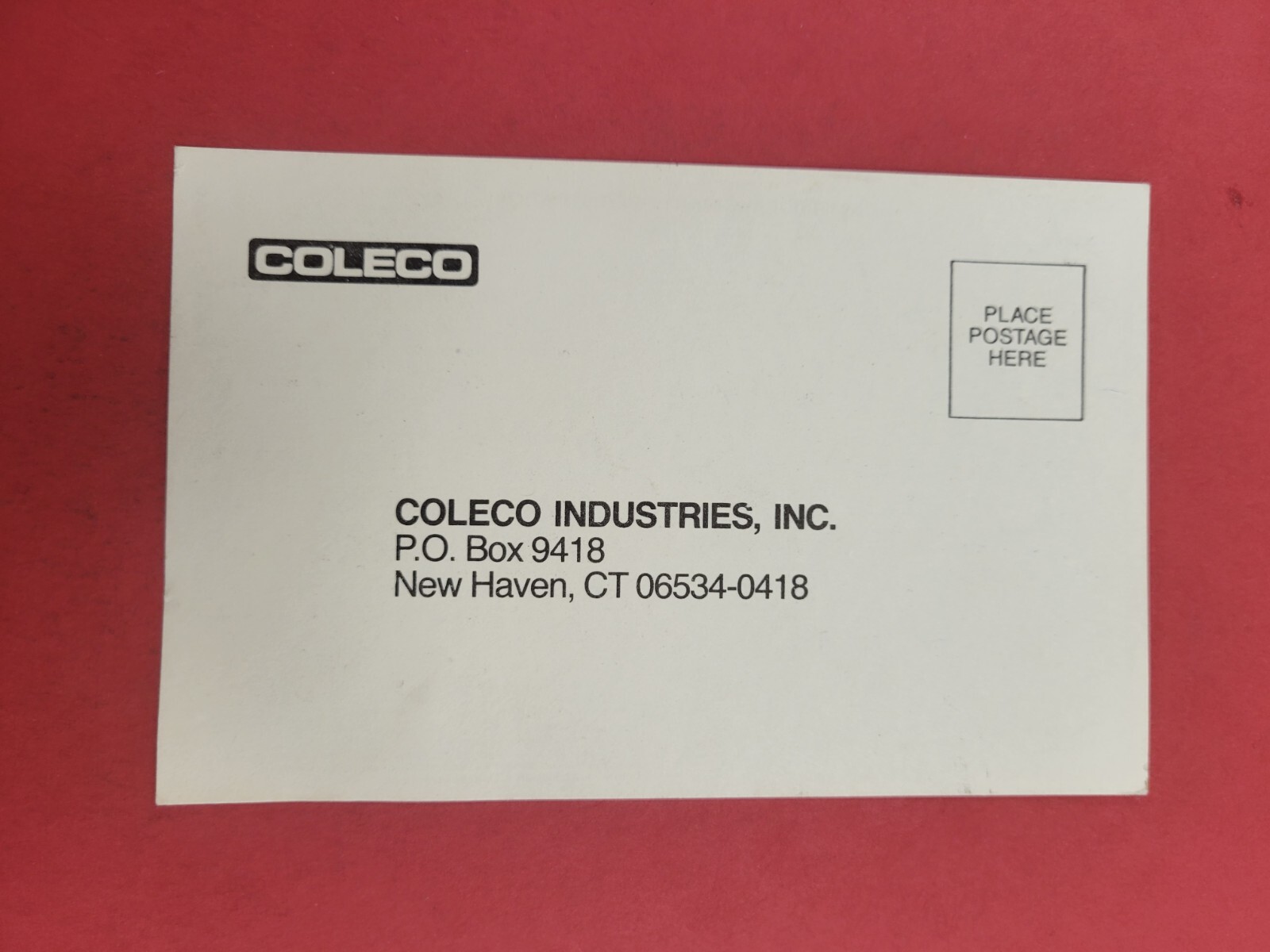 coleco industries colecovision registration Card Insert