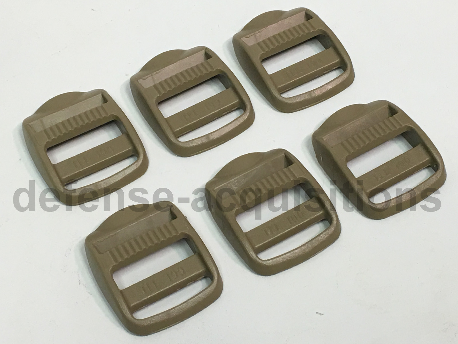 SET OF 6 Milspec ITW NEXUS 1" Trovato Ladderlock Tension Buckle TAN