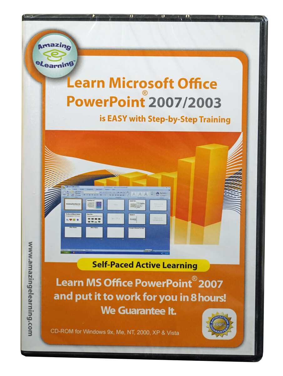 Learn Microsoft Office PowerPoint 2007/2003~ self paced step by step learning CD
