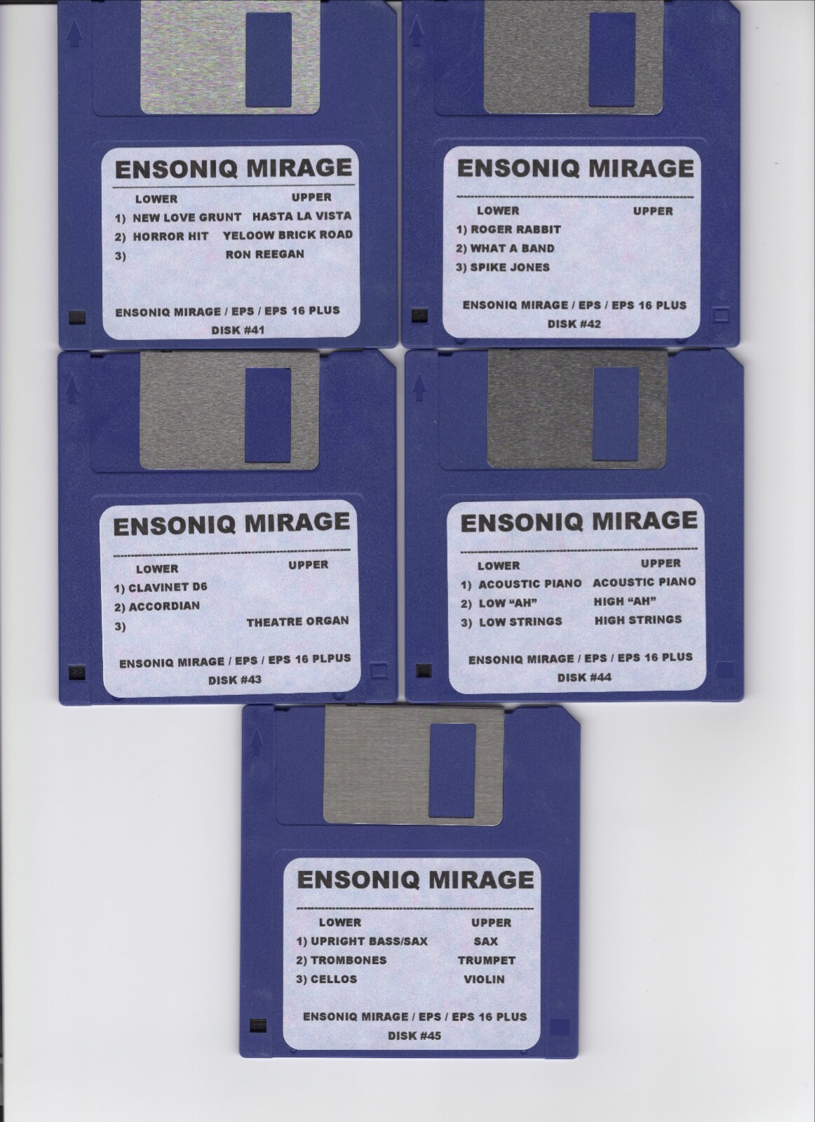 ENSONIQ MIRAGE NEW DISK SET #3 MIRAGE / EPS16+/ COMPLETE (15) DISK SET
