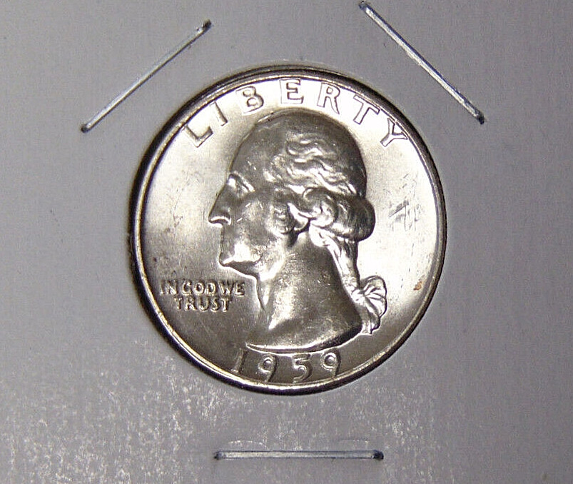Choice BU 1959-D Washington Silver Quarter Choice Uncirculated (111622)