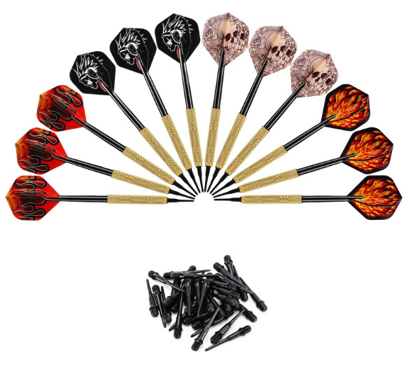 12 Pcs Darts Plastic Tip, Soft Tip Darts Set, 14G Plastic Tipped Dart, Attach Ex