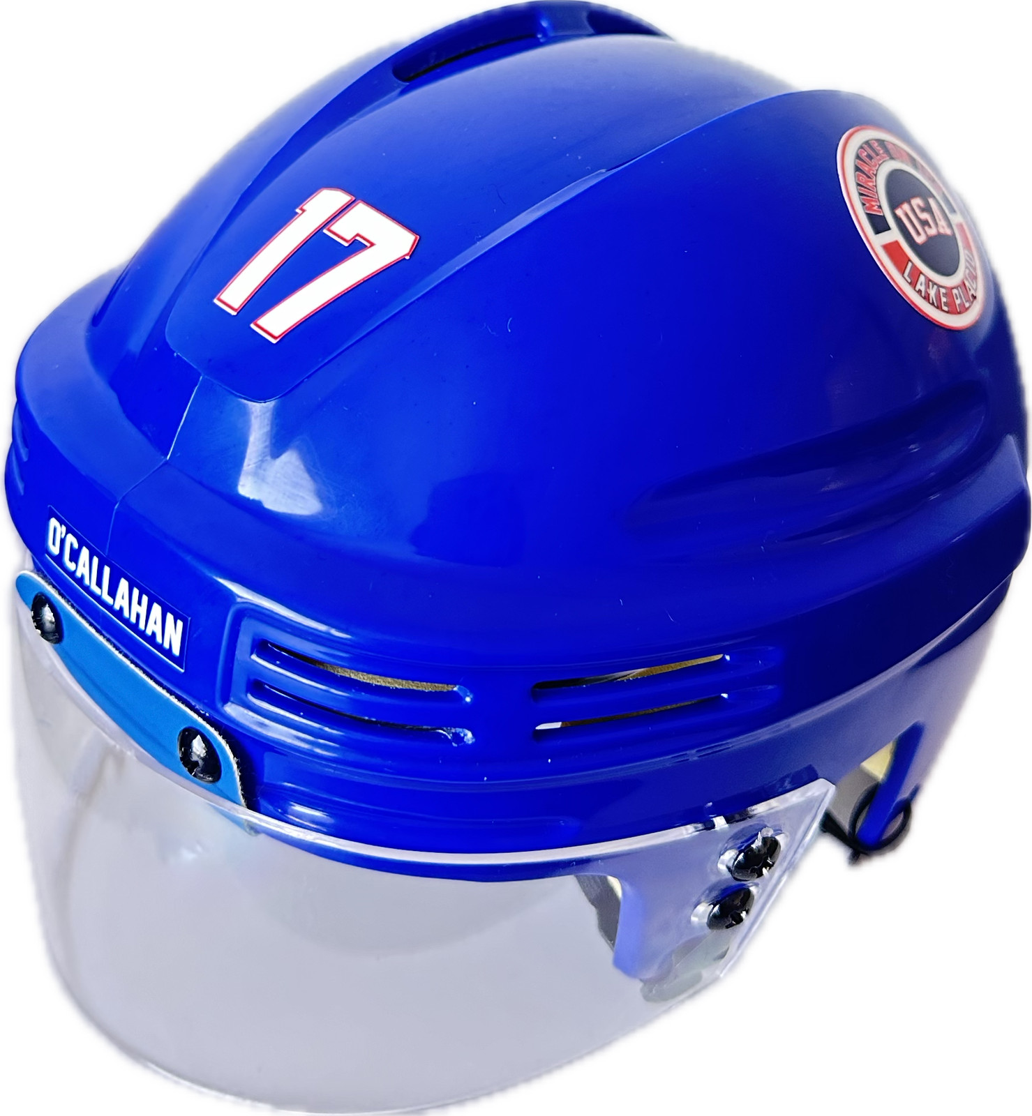 USA Hockey Miracle on Ice 1980 Jack O'Callahan Mini Helmet- Royal